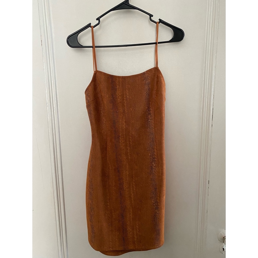 Burnt Orange Snakeskin Dress